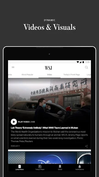 The Wall Street Journal. News screenshot